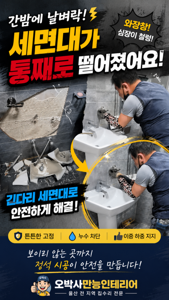 울산 북구 세면대 교체, 신천동 무지개아파트 세면대 붕괴 복구 대표 이미지